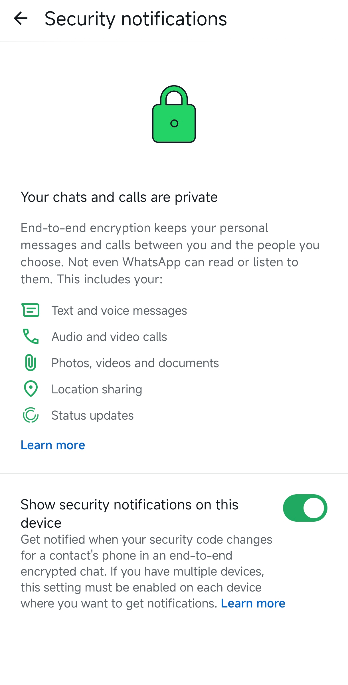 Notifikasi Keamanan untuk Percakapan WhatsApp