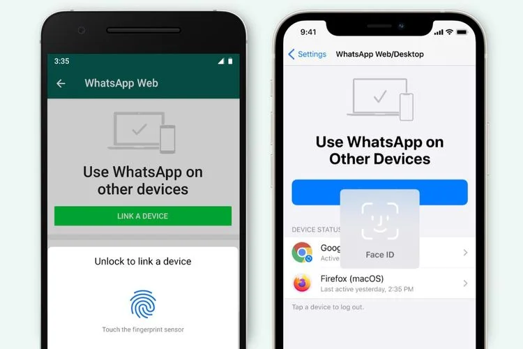 Sidik Jari atau Face ID untuk Akses whatsapp