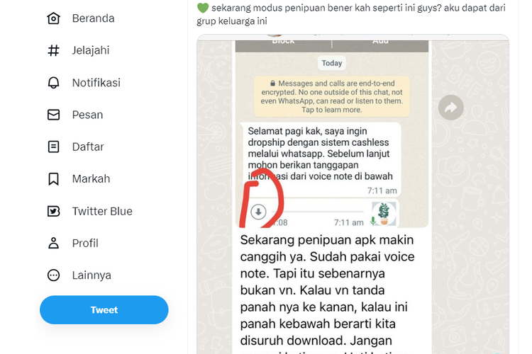 Tautan Mencurigakan WhatsApp
