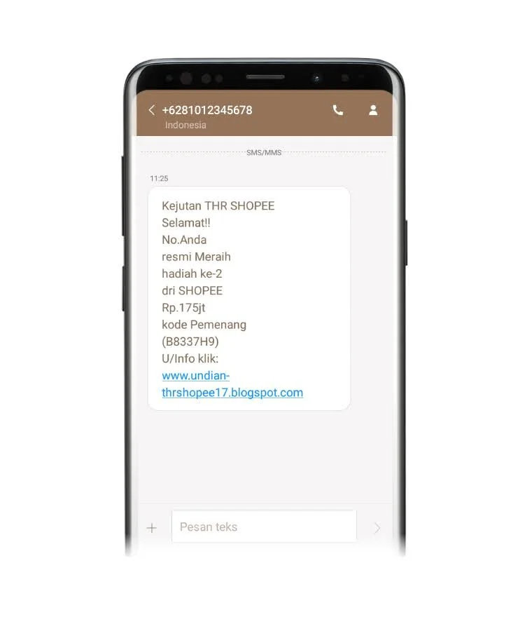 sms link berisi situs malware