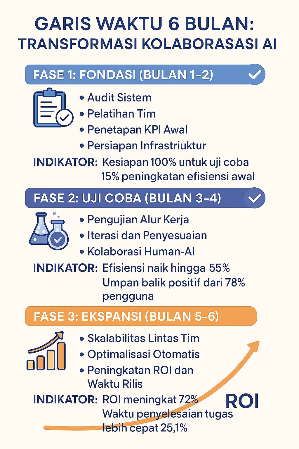 infografis tahapan implementasi penggunaan Ai
