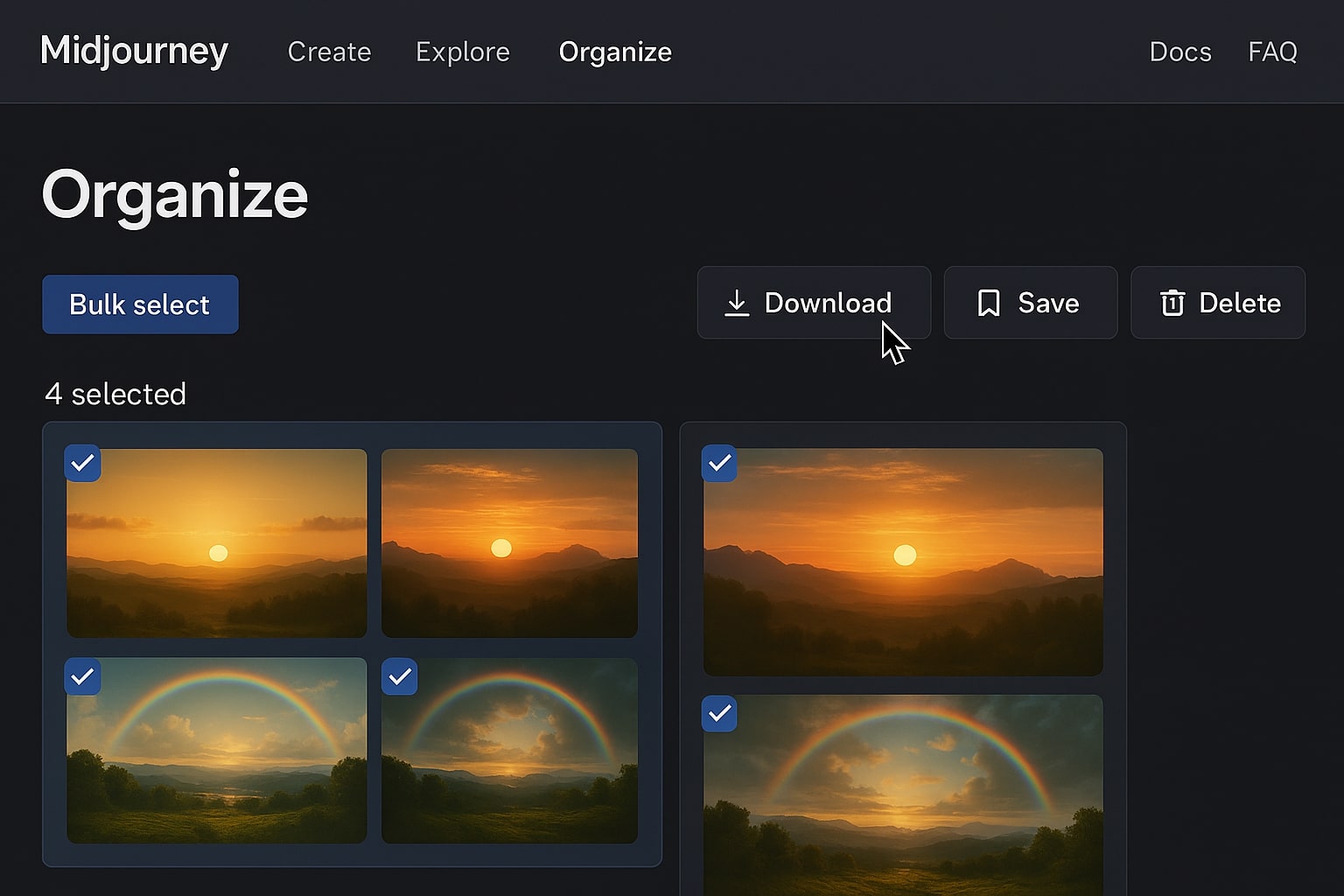 Fitur Bulk Download Midjourney
