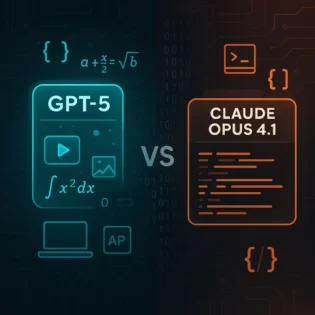 GPT-5 Claude Opus 4.1 comparison infographic coding performance benchmark analysis developer tools 2025