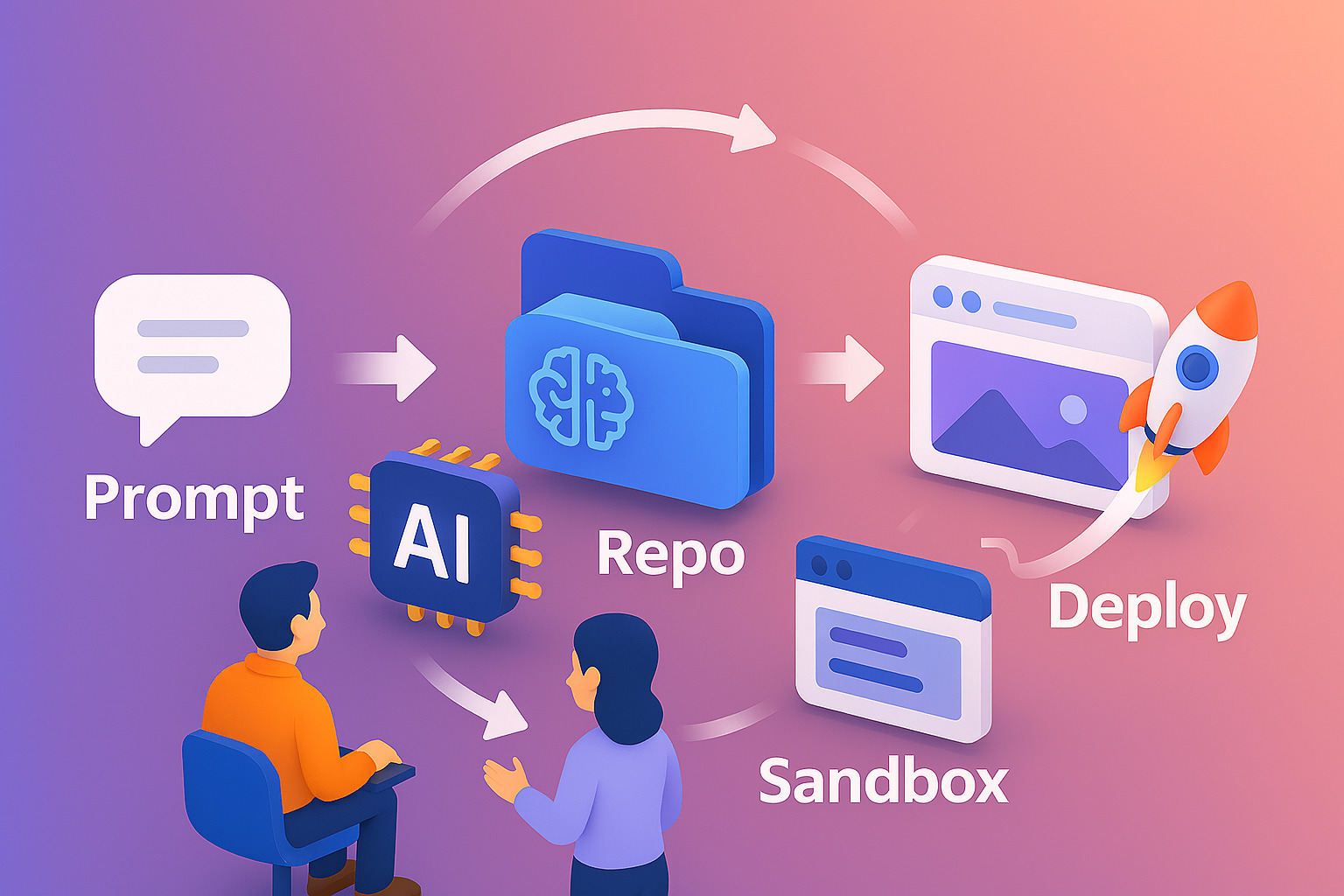 Pipeline vibe coding dari prompt hingga deploy