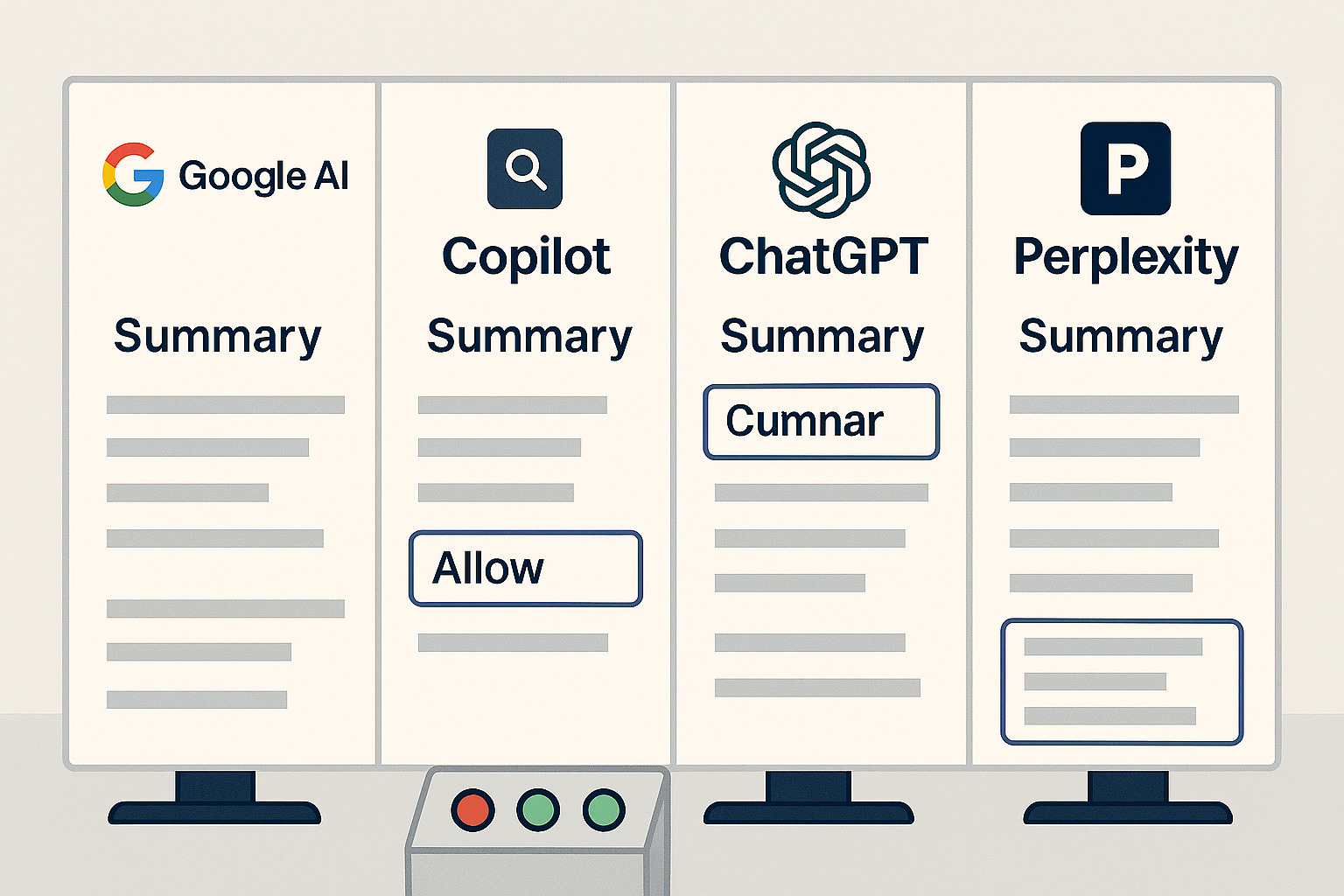Four minimal screens showing different citation patterns by platform