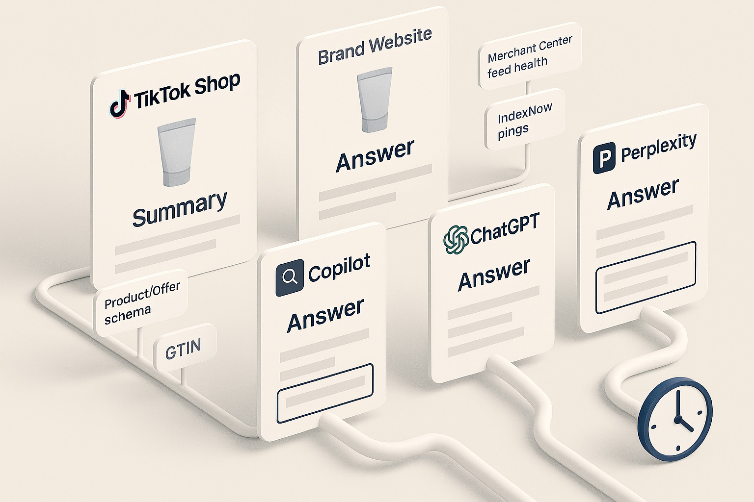 Pipeline from TikTok Shop and site into AI answers with schema and GTIN