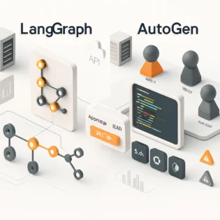 3D mission-control comparison of LangGraph vs AutoGen for agentops 2025, showing stateful orchestration, checkpoints, and secure code execution