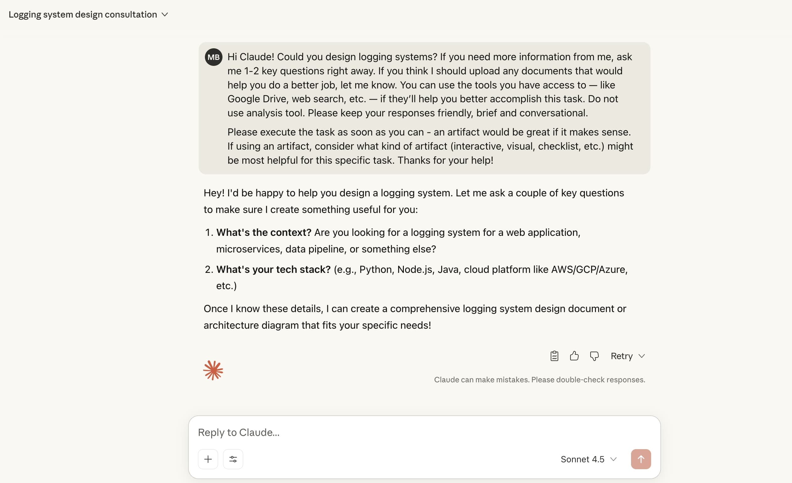 Claude Sonnet 4.5 tampilan Chat di website