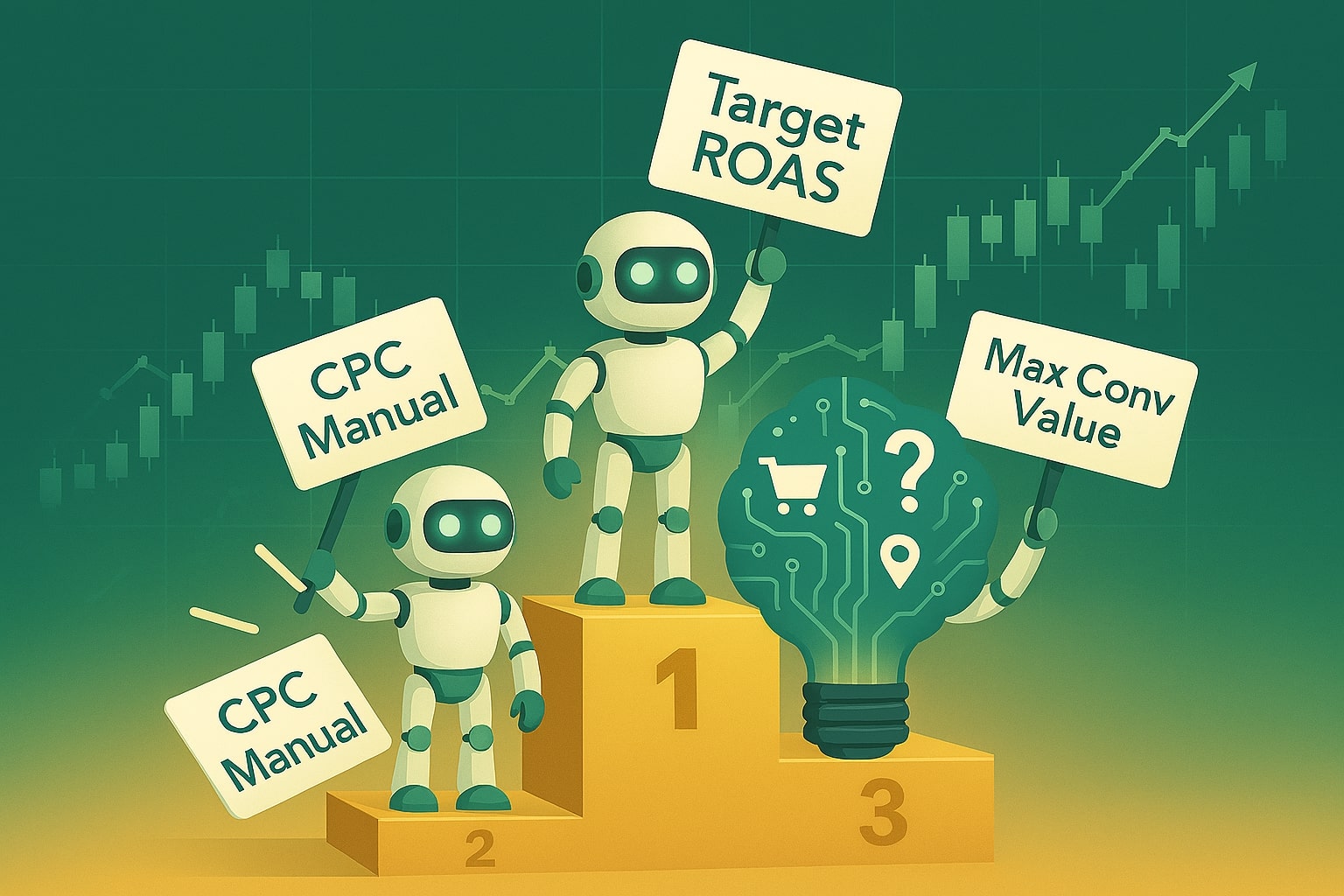 Strategi bidding Google Ads terbaru 2025: beralih dari CPC manual ke Target ROAS dan Maximize Conversion Value untuk AI Overviews