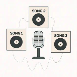concept illustration of consistent AI singer identity across multiple songs in Udio