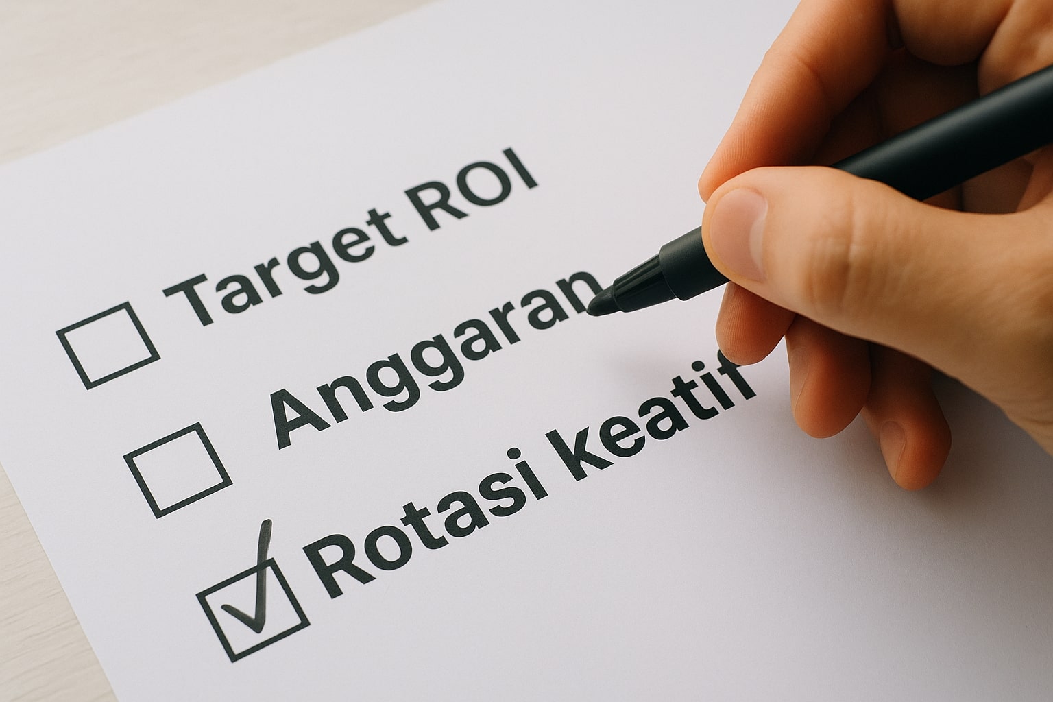 Checklist pasca live untuk optimasi mingguan GMV Max