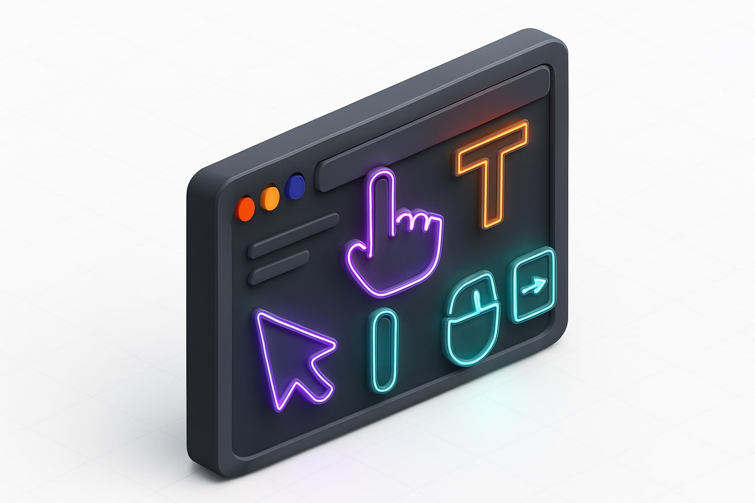 Browser canvas with icons for navigate, click, type, hover, scroll, drag, and key combo actions