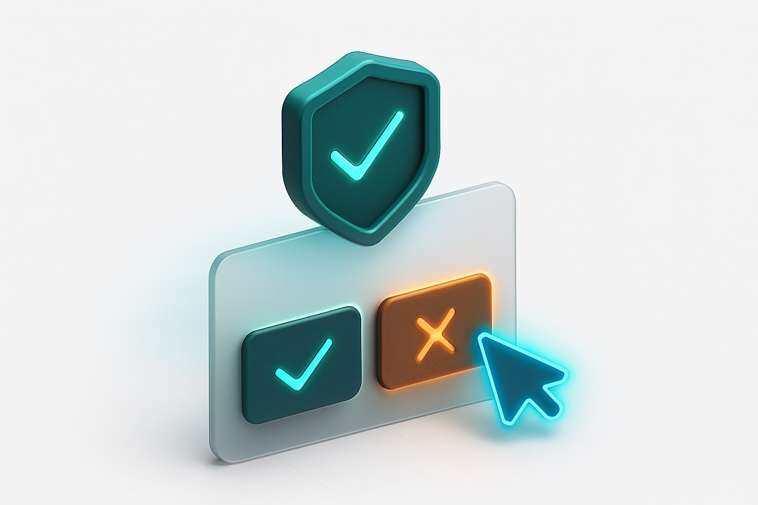 Confirmation dialog mock with a protective shield icon indicating high risk action