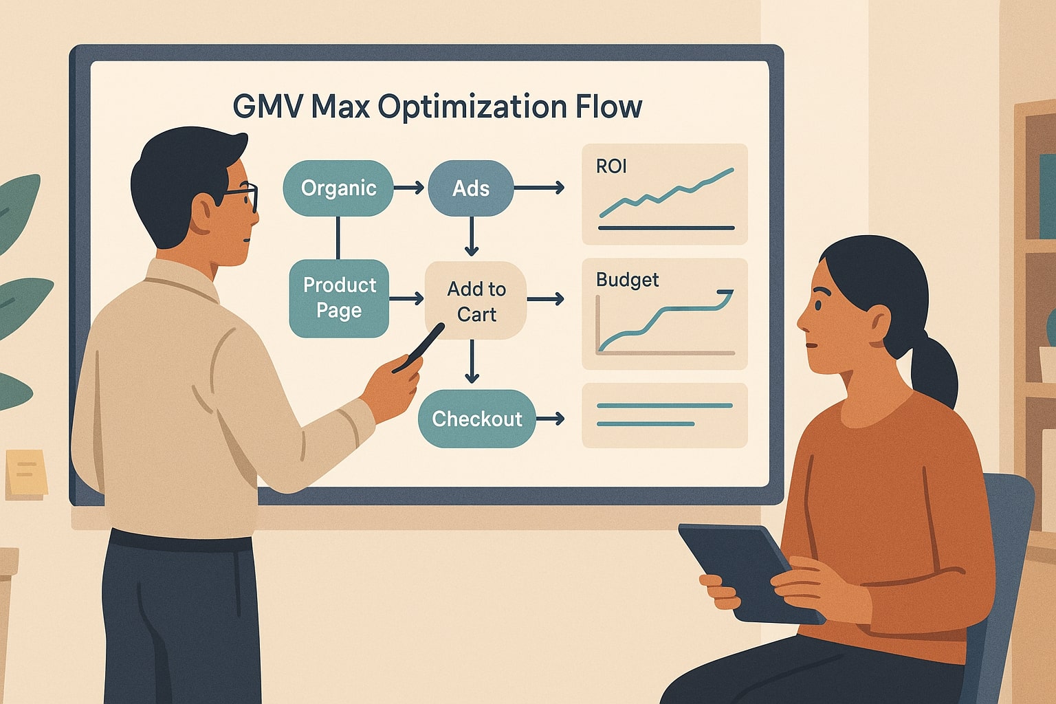Tim marketing memetakan cara kerja GMV Max dan dampaknya pada ROAS