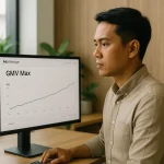 Marketer meninjau dashboard GMV Max untuk migrasi tanpa turun ROAS