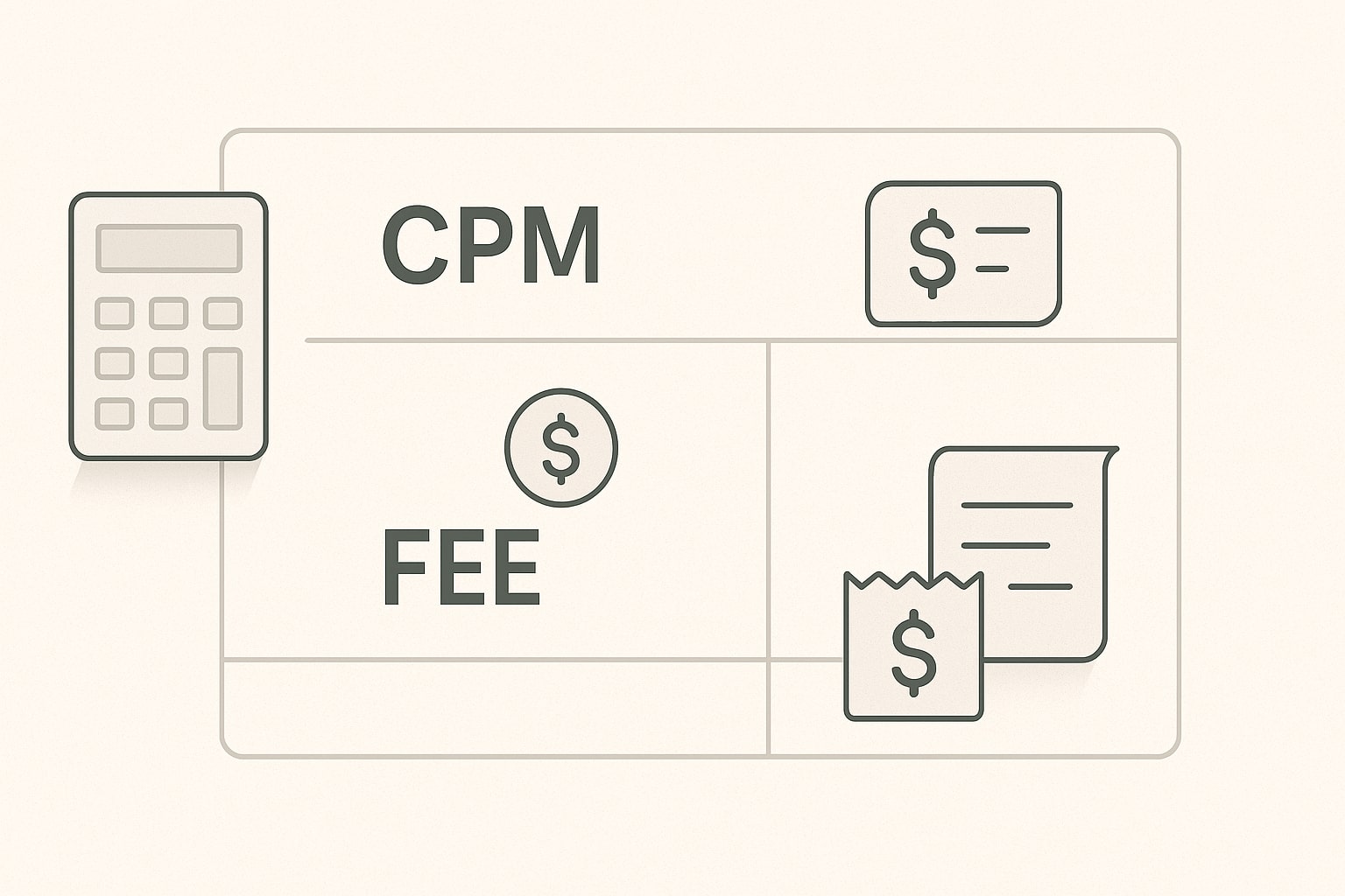 Pricing and fees table for TikTok GMV Max and Meta ads