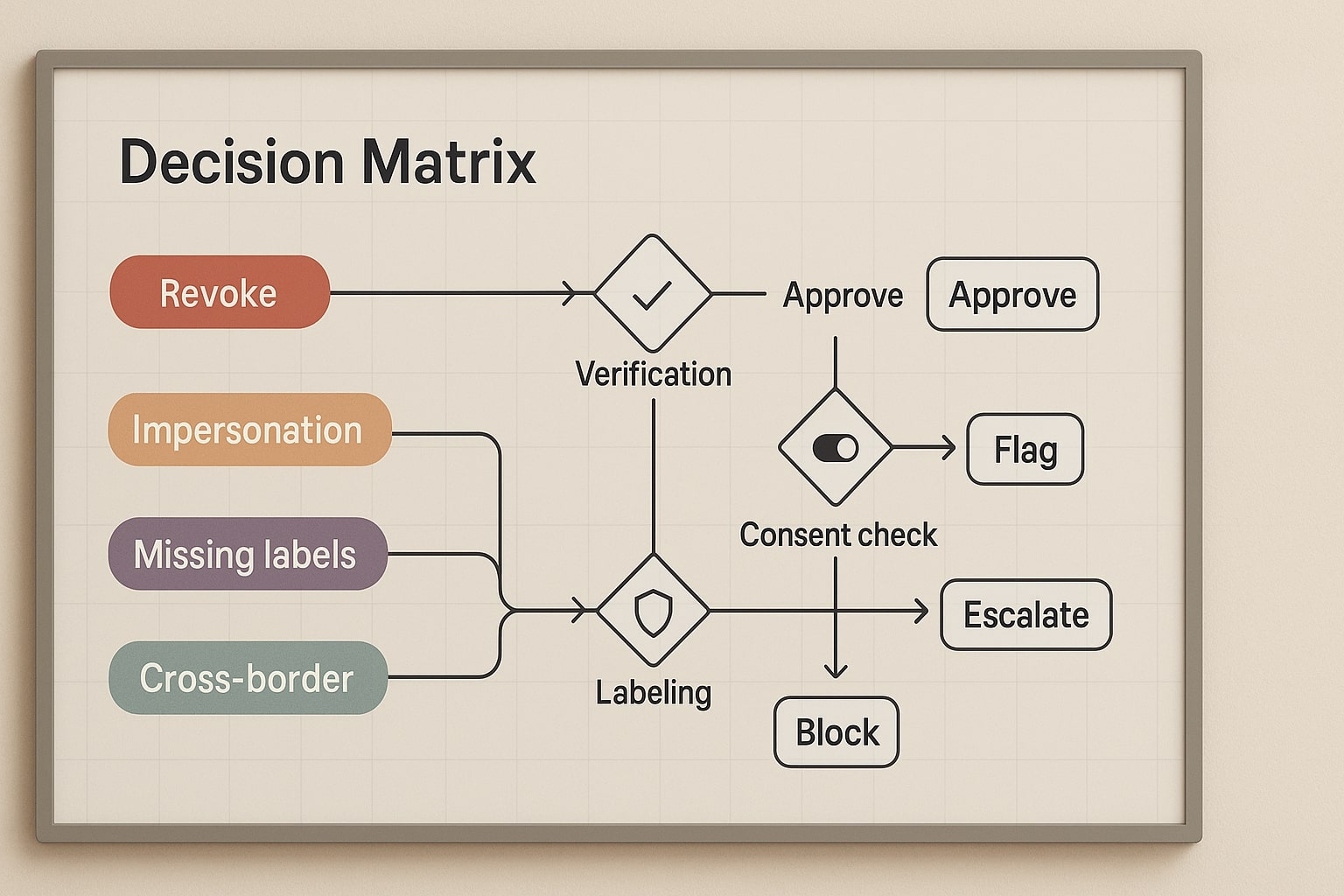 Decision matrix for voice cloning consent risks