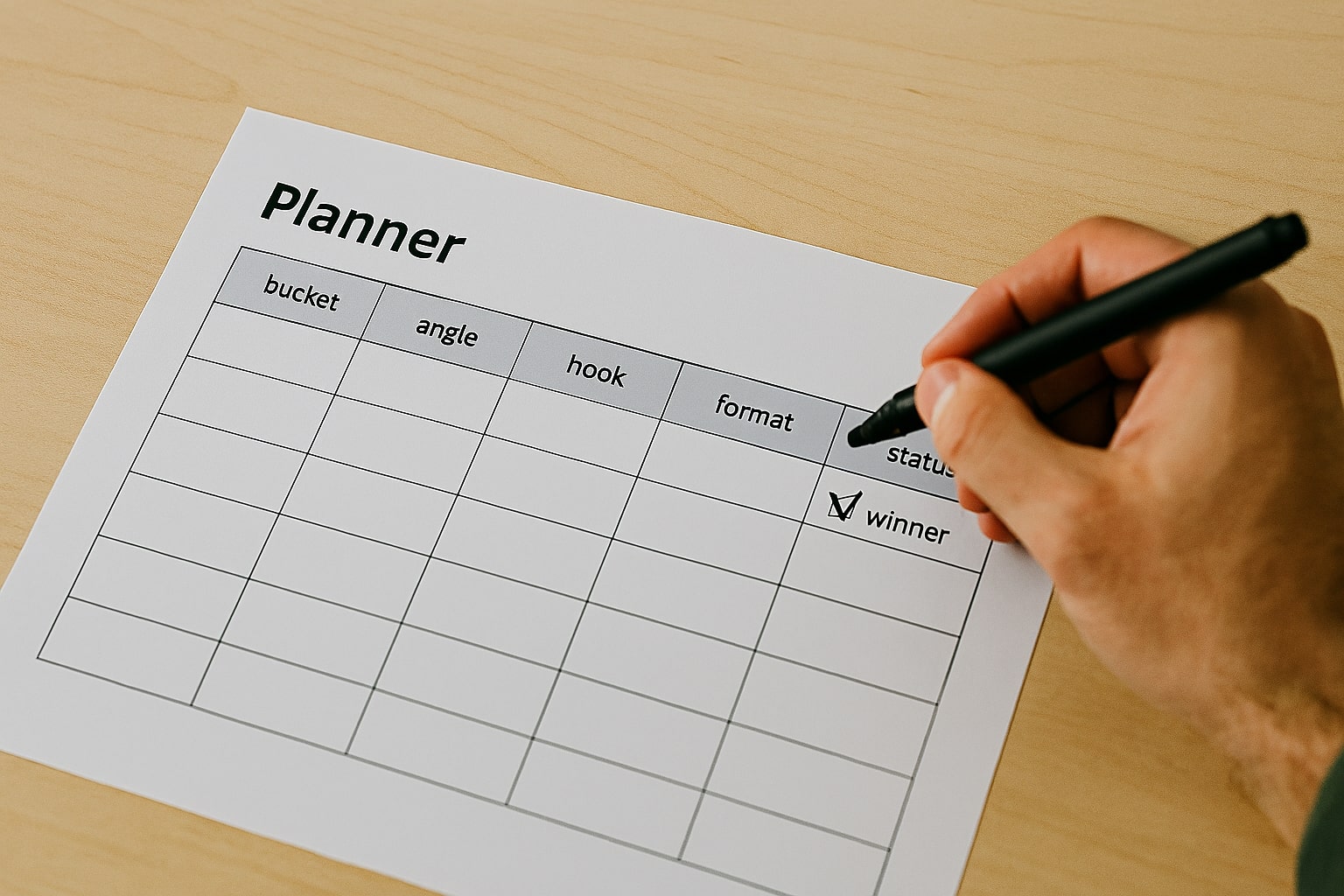 Testing framework with creative planner