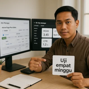Perbandingan dashboard Meta Ads dan TikTok Ads menyorot ROAS dua ribu dua puluh lima.