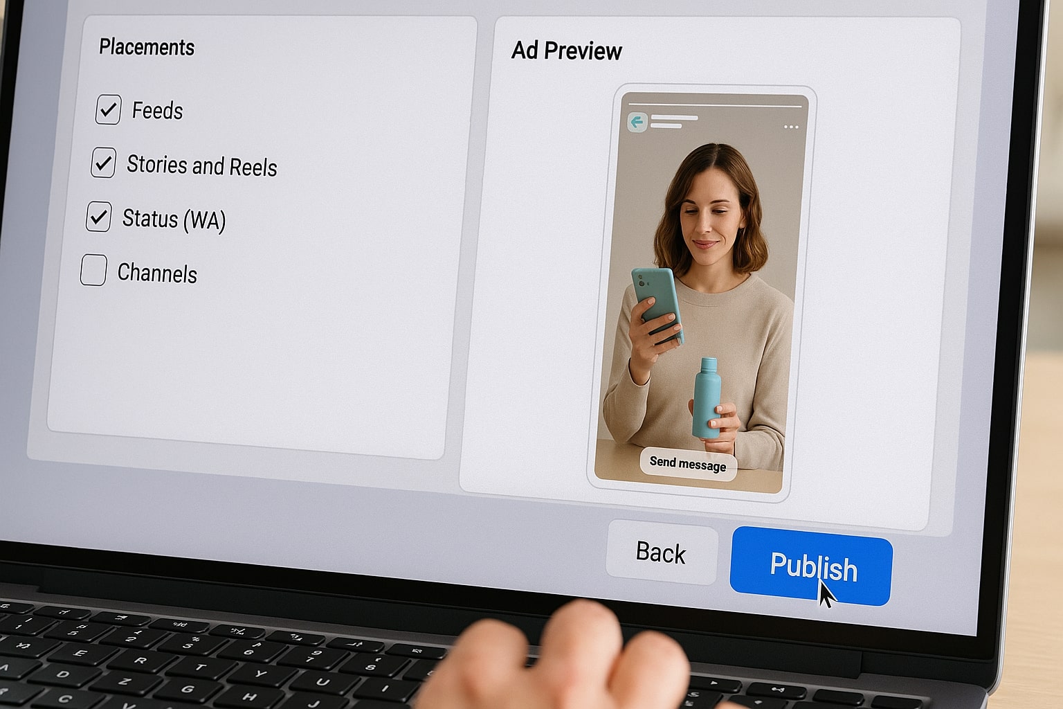 Menyalakan penempatan WhatsApp Status di Ads Manager