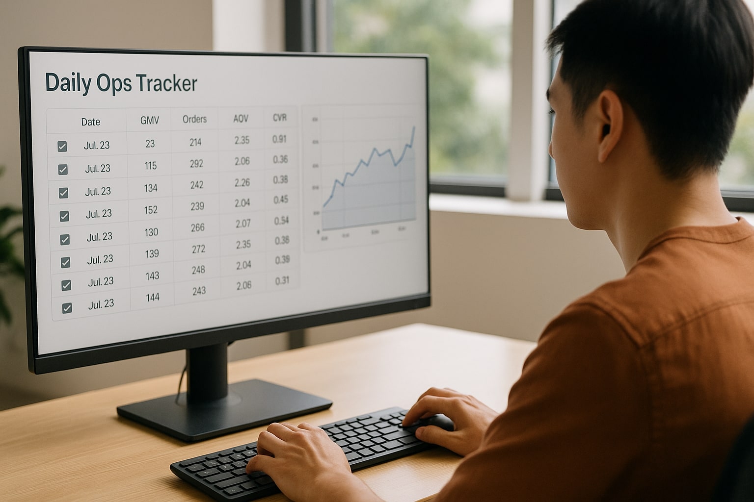 Analyst maintains a daily GMV and conversion scoreboard