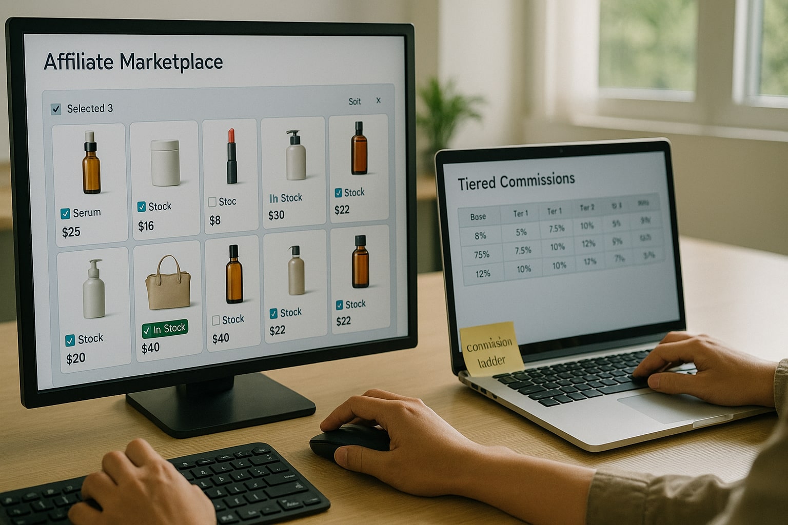 Marketer and creator align on affiliate product selection and commissions