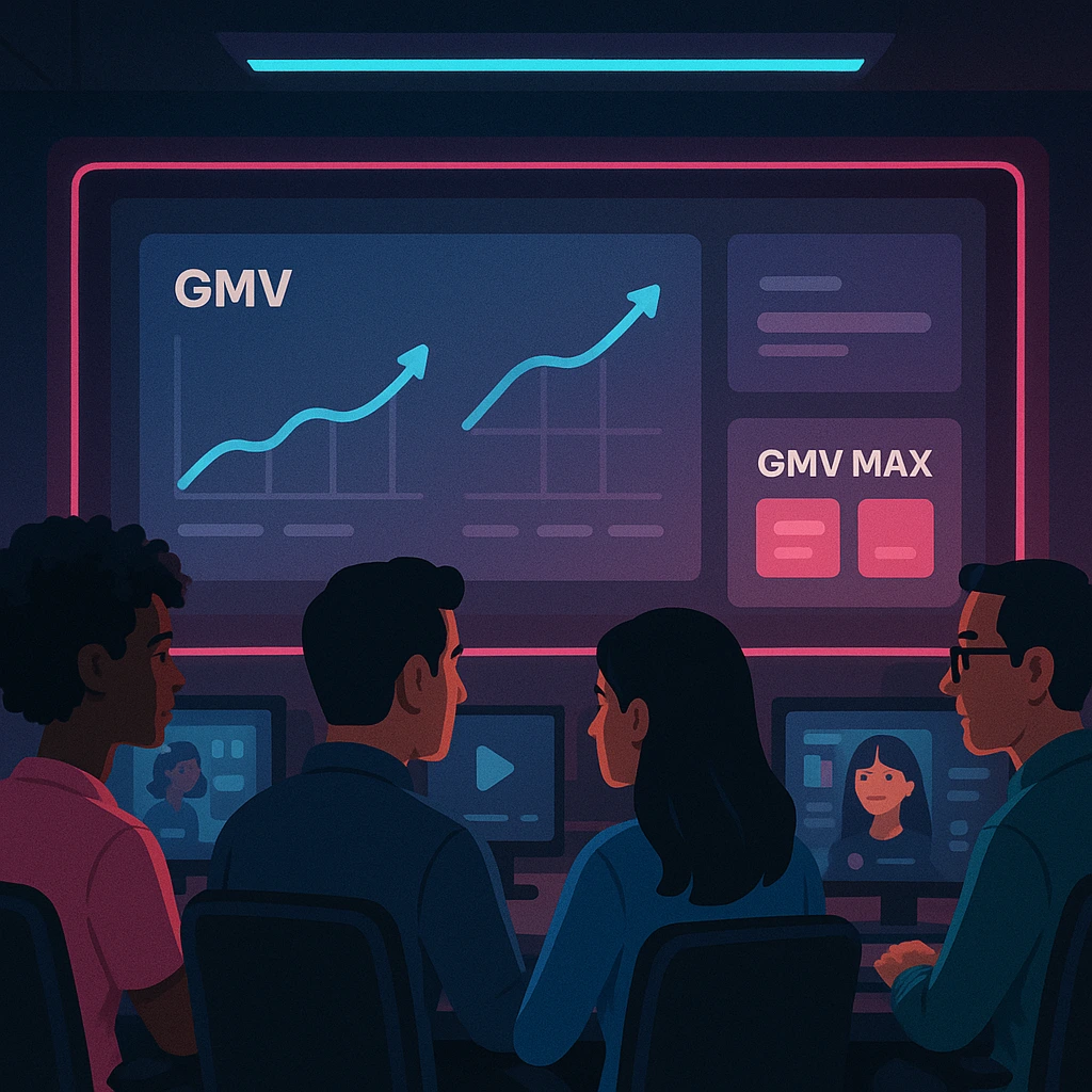 Black Friday team monitoring TikTok Shop GMV Max dashboards and live shopping performance