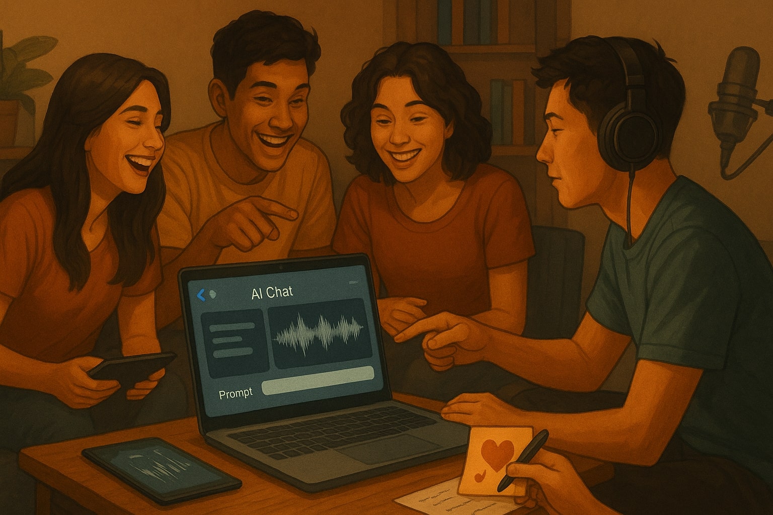 sekelompok kreator muda bereksperimen dengan lagu AI di studio kecil