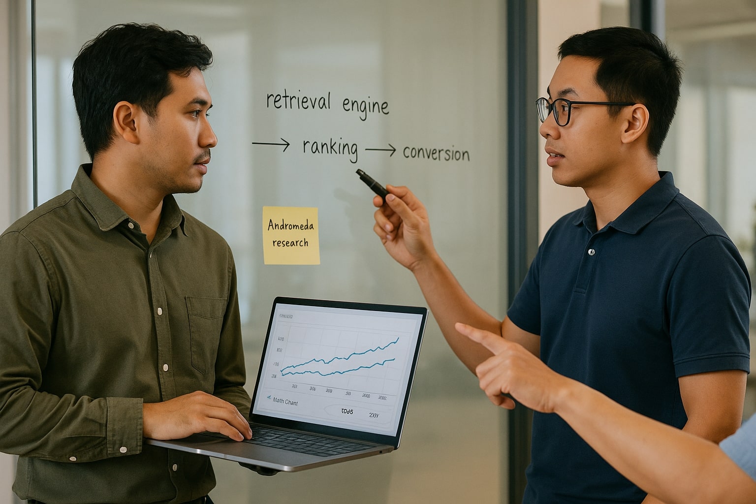 Diskusi tim tentang bukti peningkatan performa dari retrieval dan automasi iklan