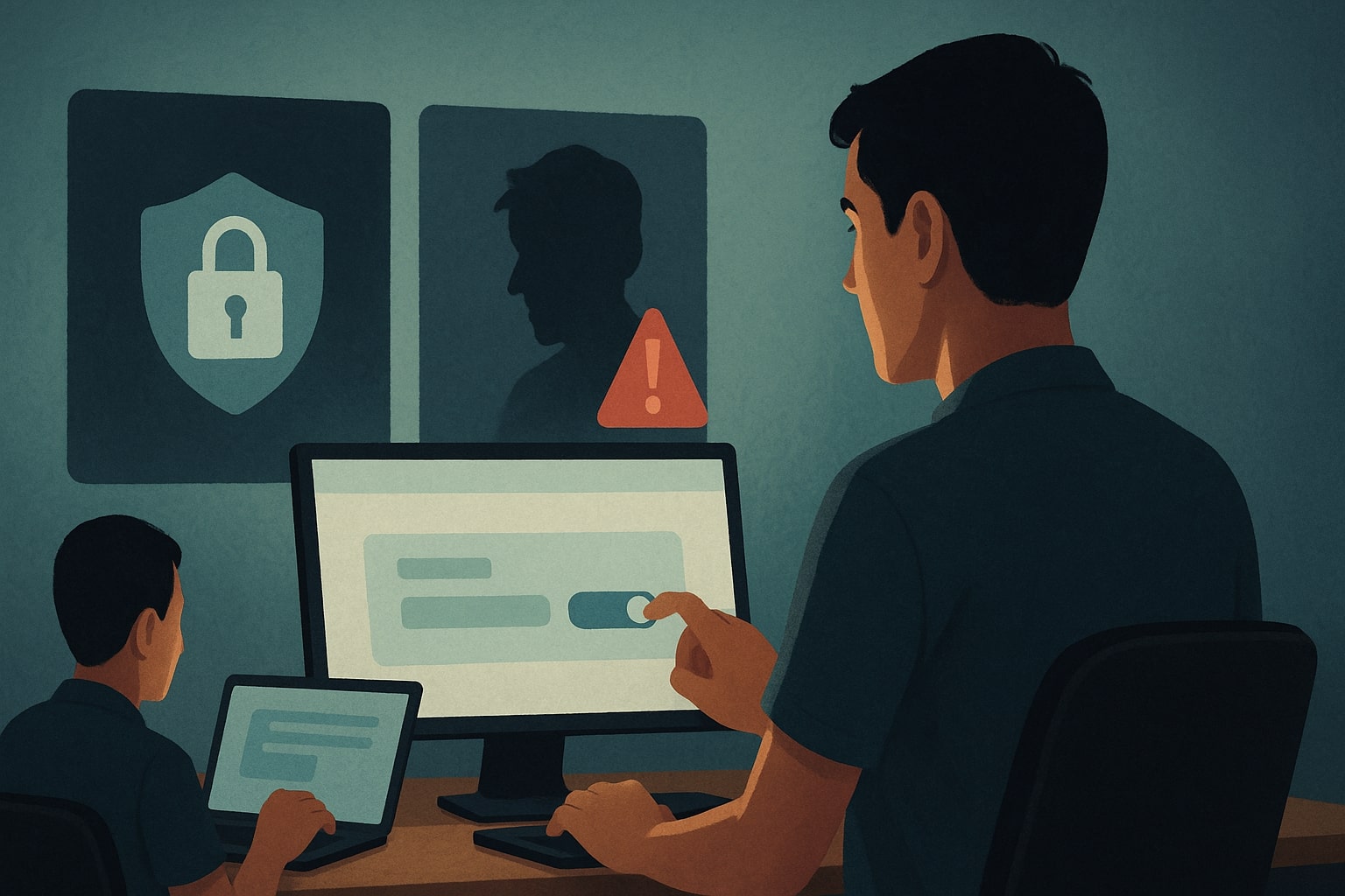 Ilustrasi pengguna yang menimbang risiko etika dan privasi saat memakai Gemini 3.