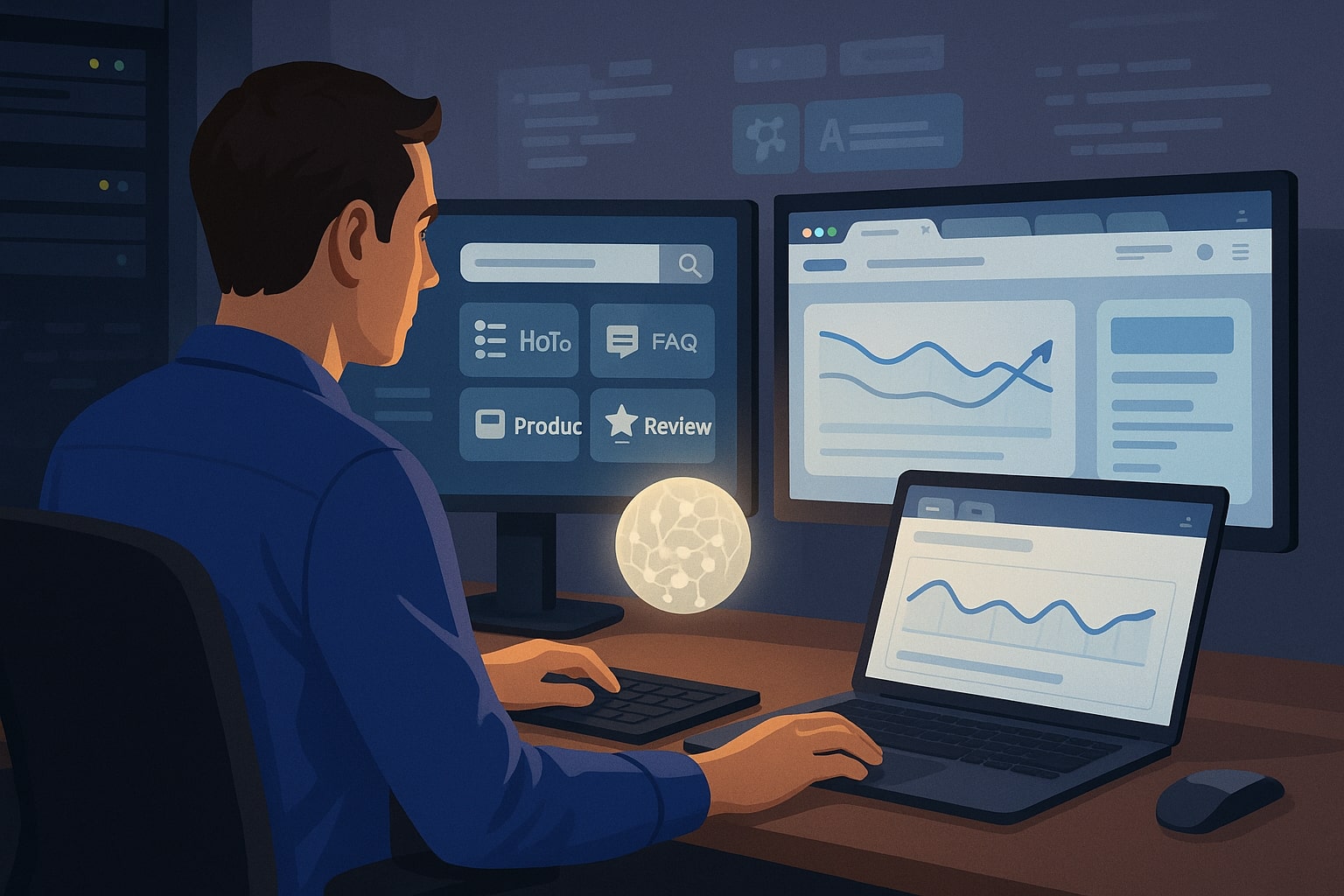 Technical SEO specialist updating schema and monitoring AI aware performance in Search Console.