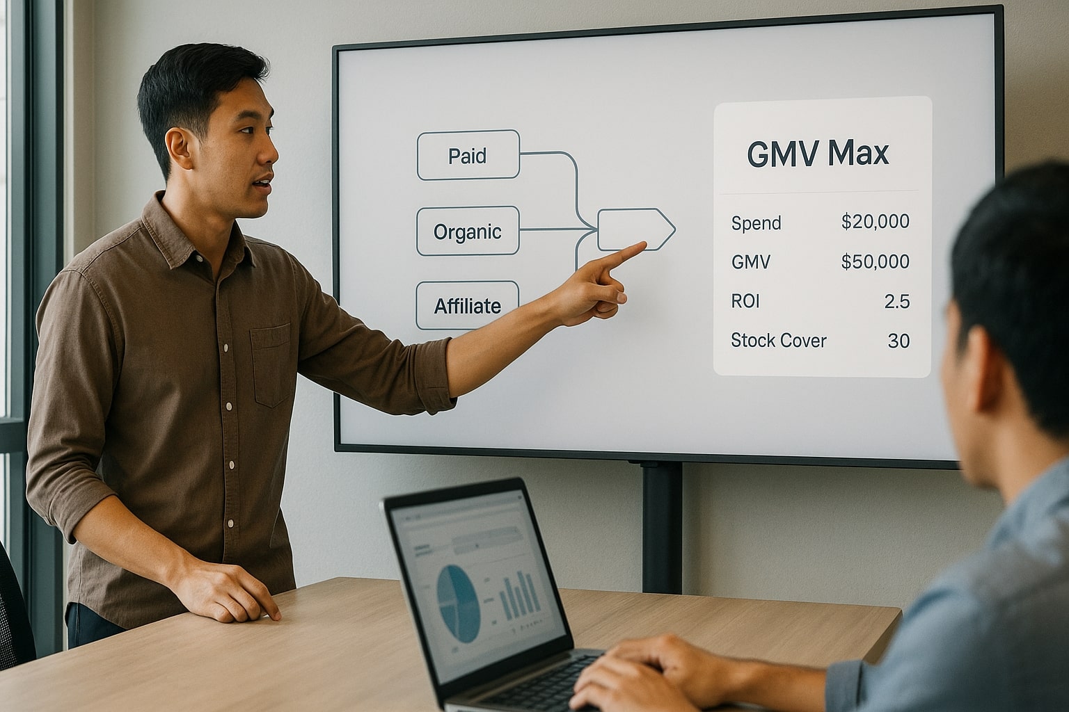 Diagram of GMV Max attribution across paid, organic, and affiliate