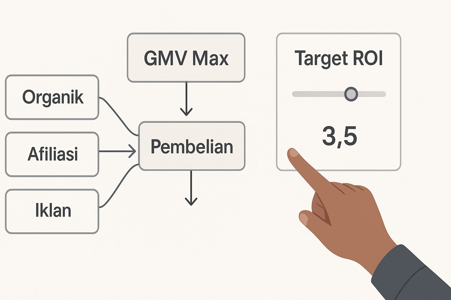 Sinyal organik afiliasi iklan menuju Target ROI GMV Max