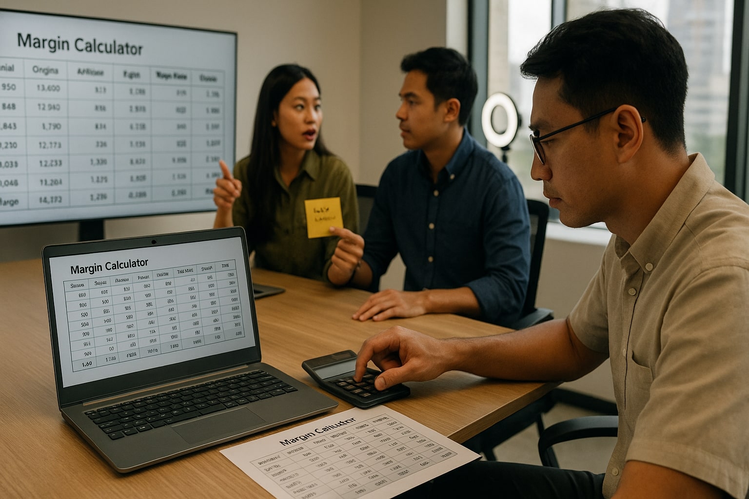 Perhitungan marjin TikTok Shop dengan biaya komisi dan pajak.