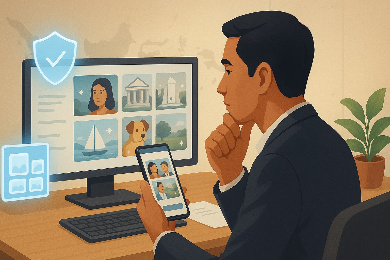 Ilustrasi etika dan keamanan penggunaan Nano Banana untuk gambar AI