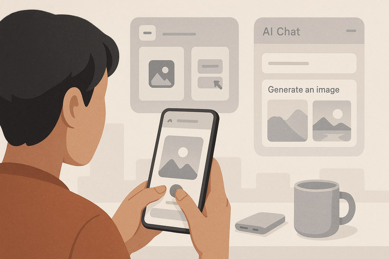 Ilustrasi langkah dasar memakai Nano Banana di aplikasi Gemini 3 Mobile