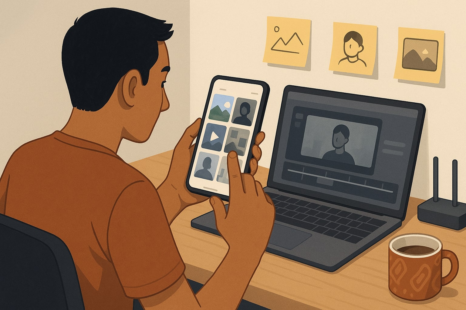 Ilustrasi Nano Banana membantu membuat visual konten video