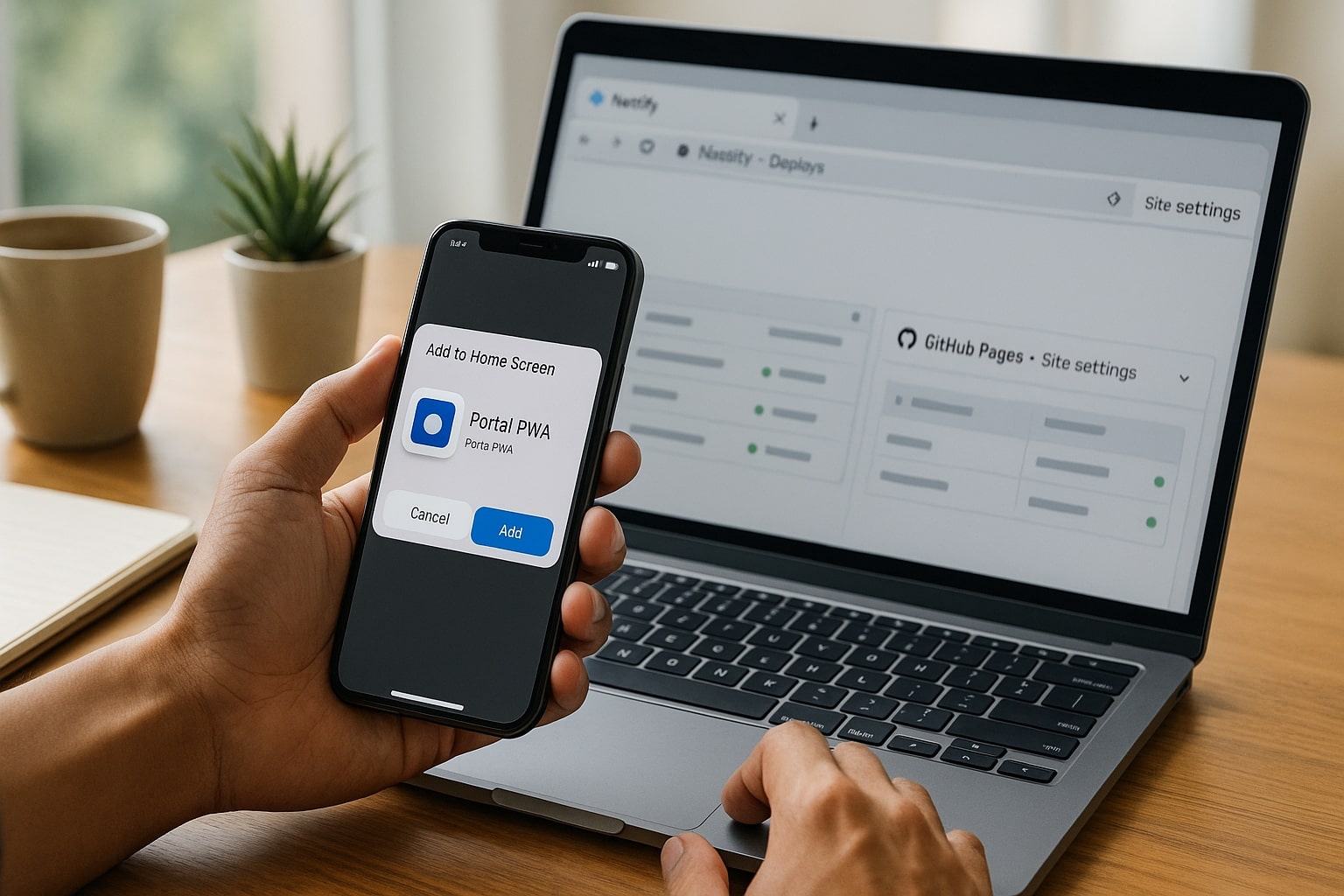 Aplikasi PWA diinstal dari browser dengan hosting gratis