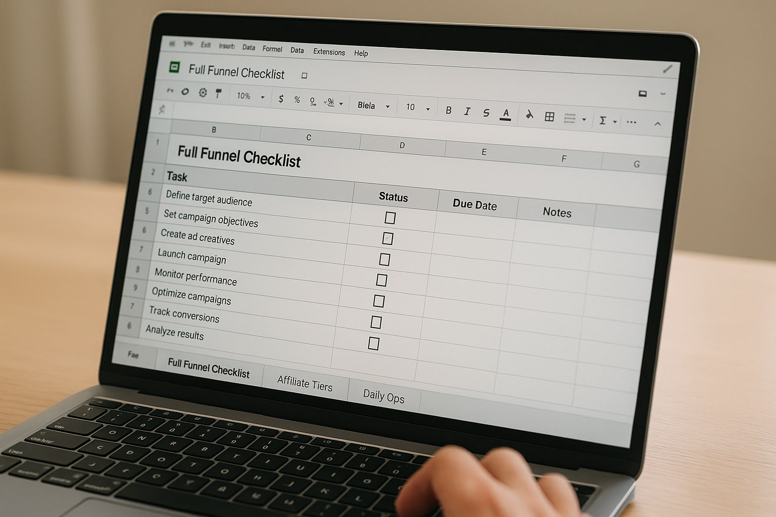 Multi sheet 11.11 checklist template for TikTok Shop