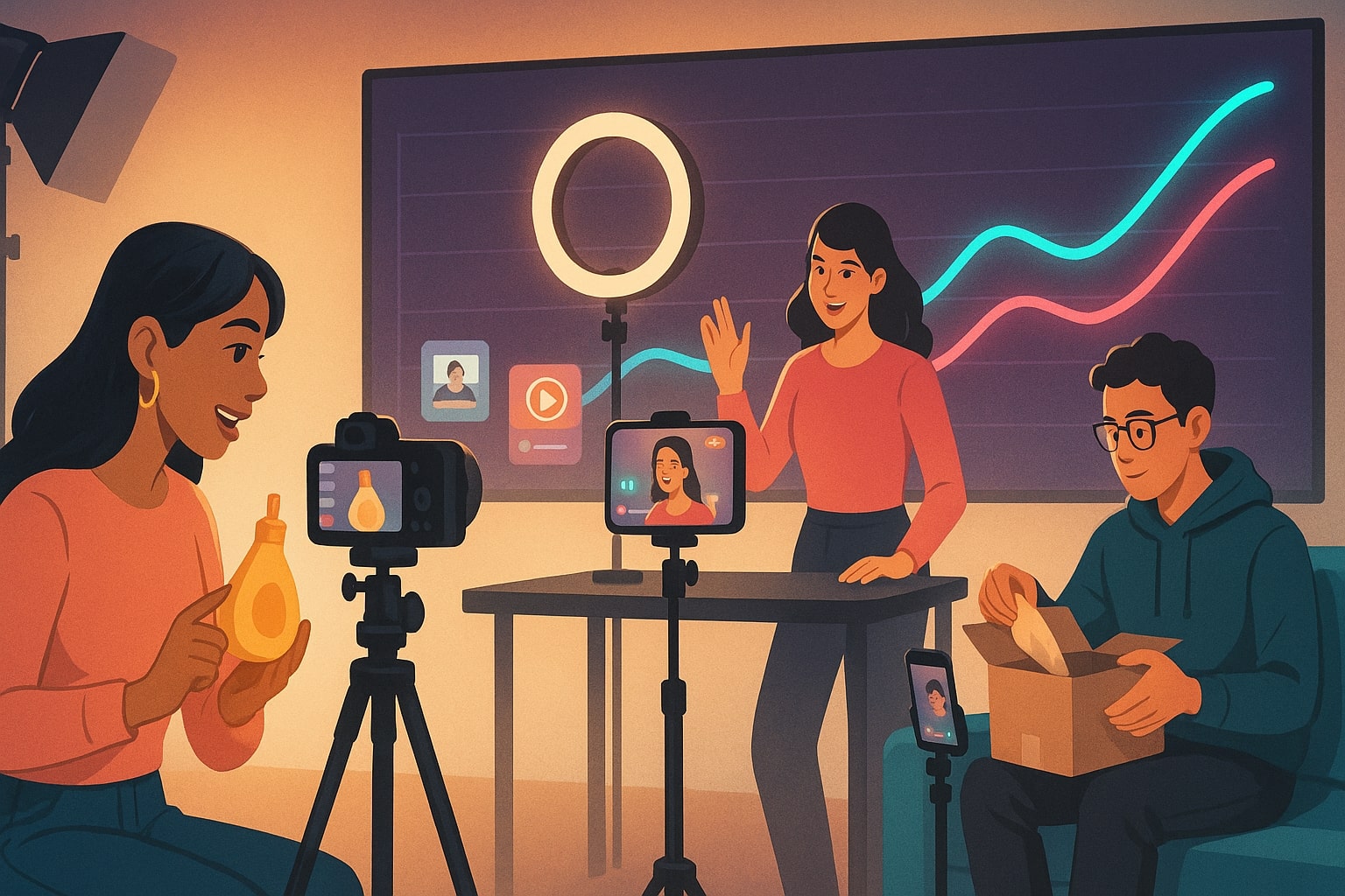 Creators producing TikTok product demos, lives, and unboxings that drive GMV