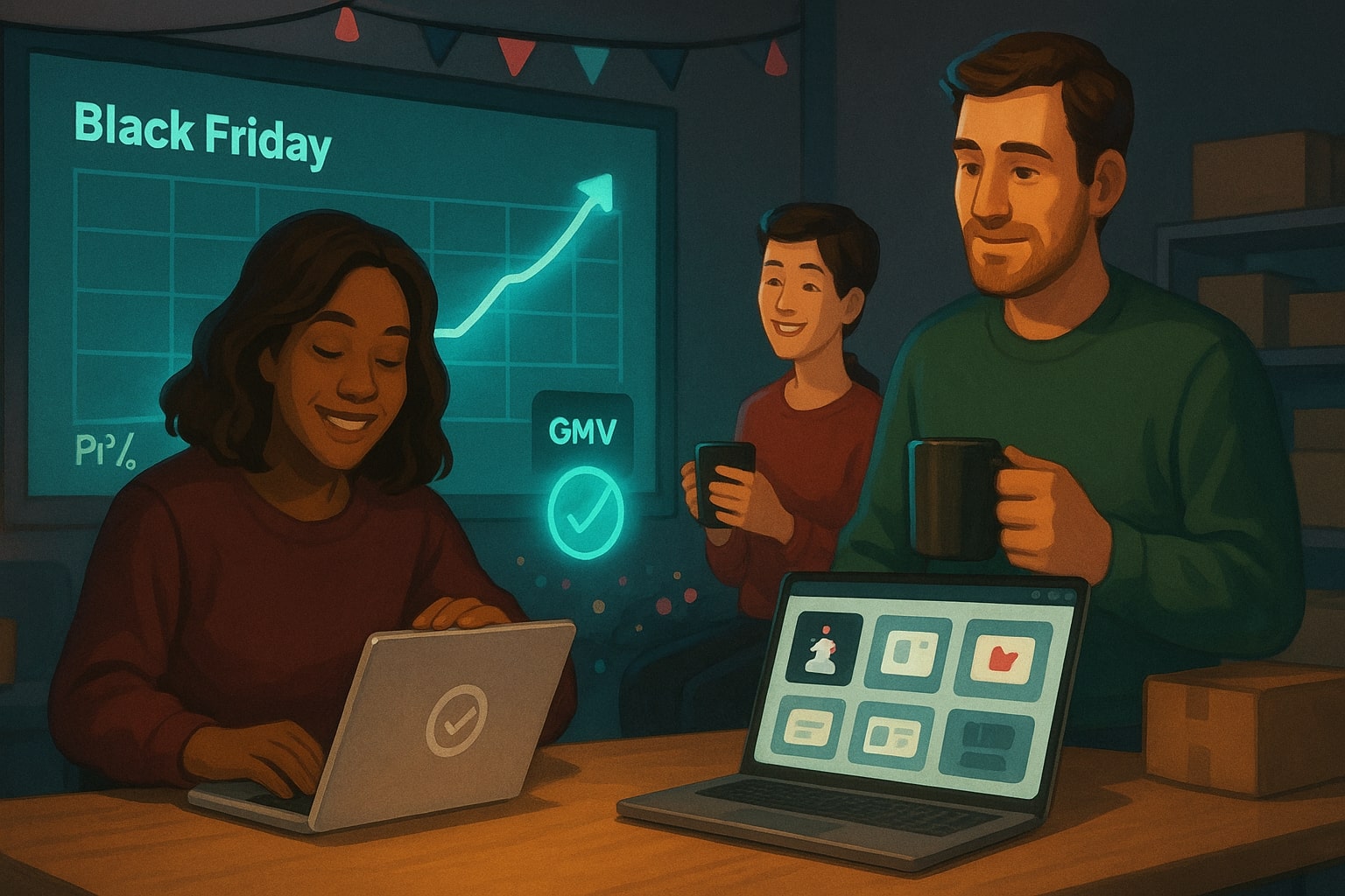 Team finishing a successful Black Friday TikTok GMV Max campaign with completed checklist