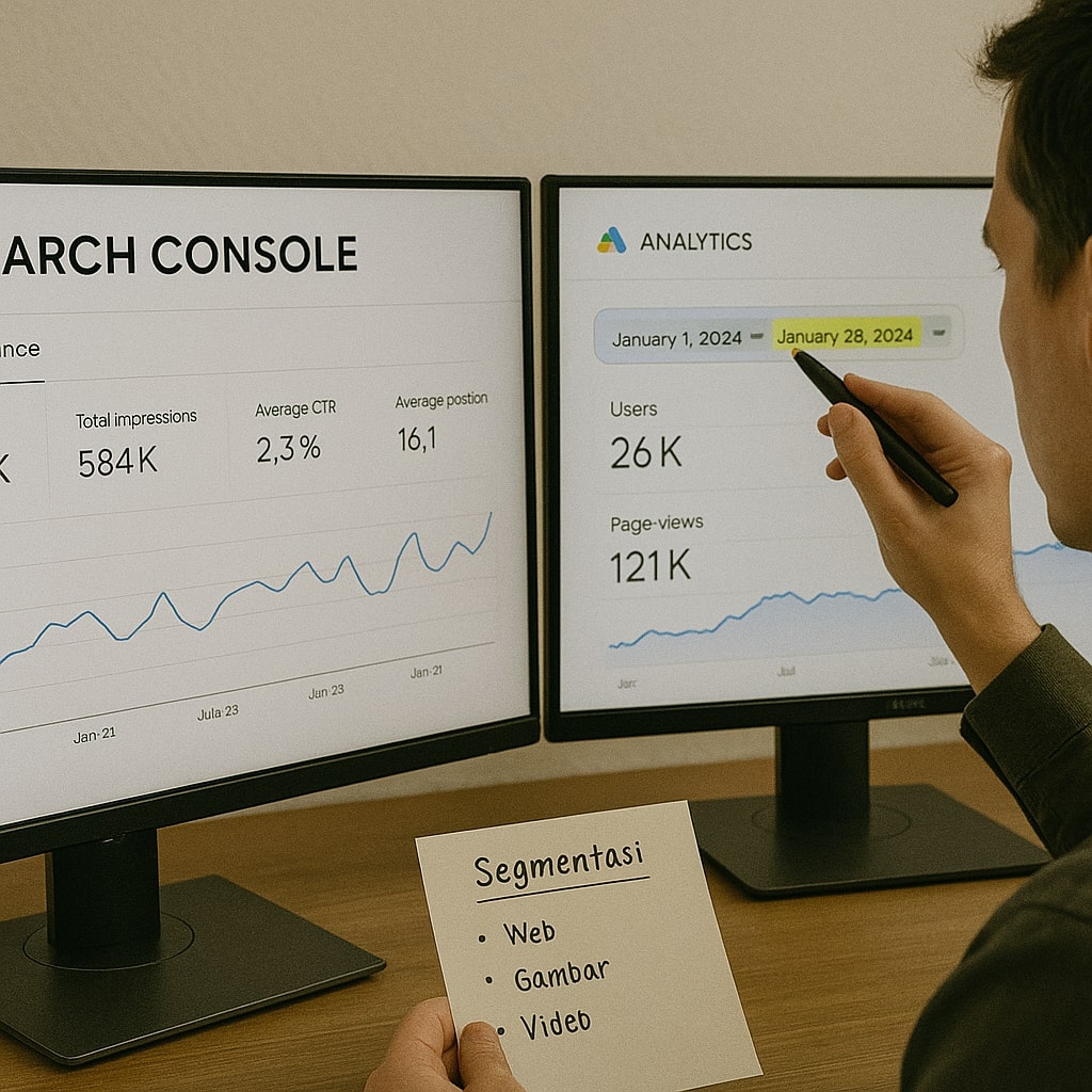 Analisis Search Console untuk dampak Google December 2025 Core Update