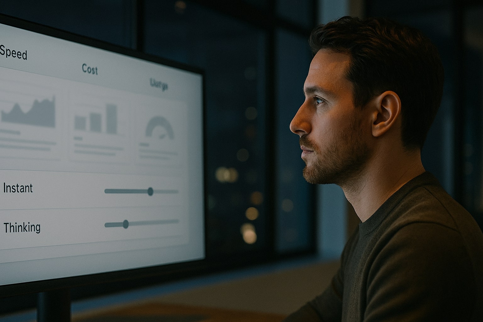 Founder reviewing speed and cost trade offs between ChatGPT Thinking and Instant