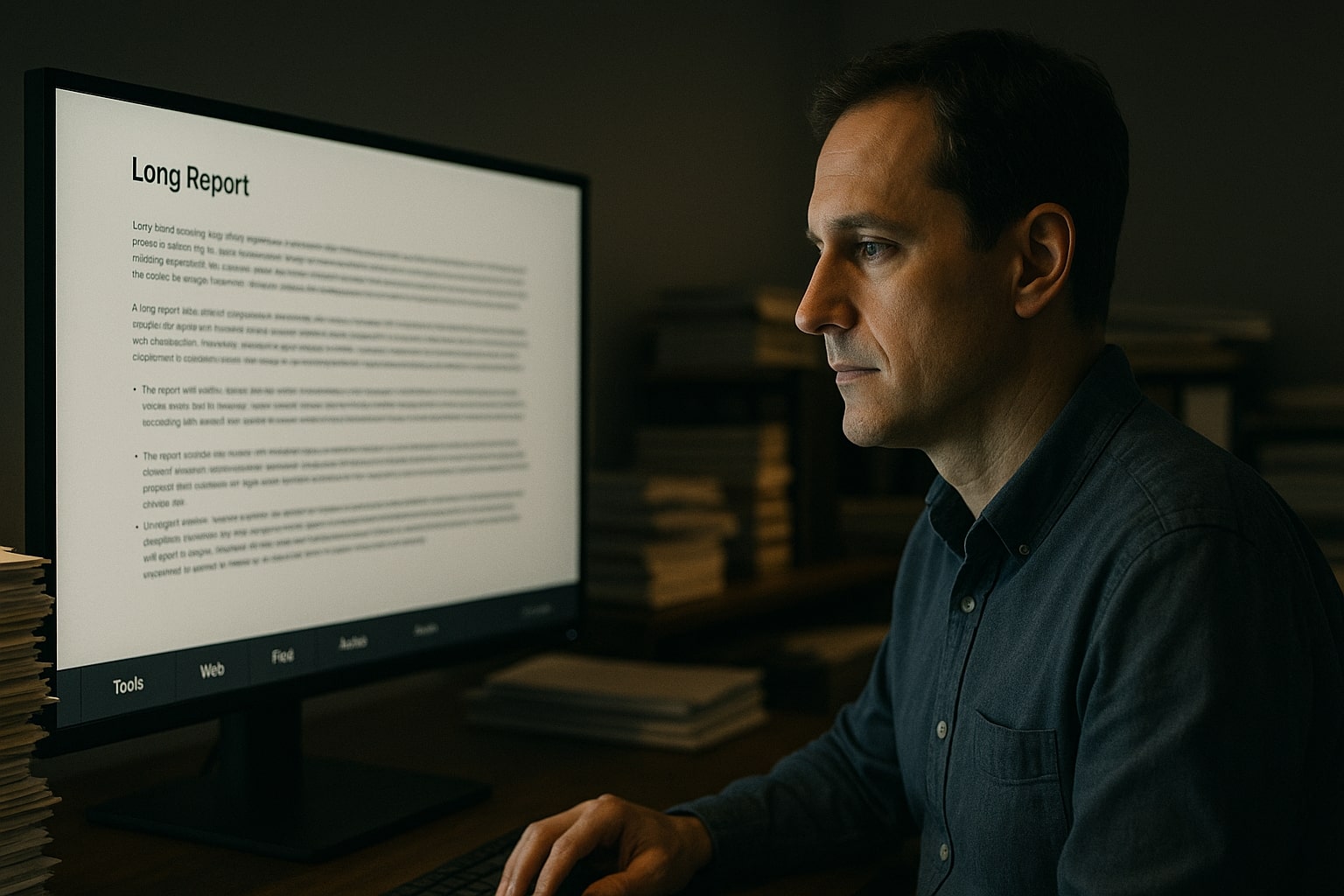 Analyst reviewing long documents to represent GPT-5.2 Pro deep reasoning