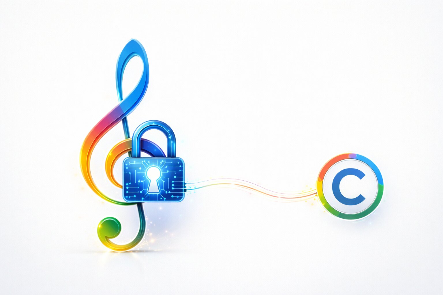 Ilustrasi perlindungan hak cipta dan aspek legalitas musik AI Google Lyria 3