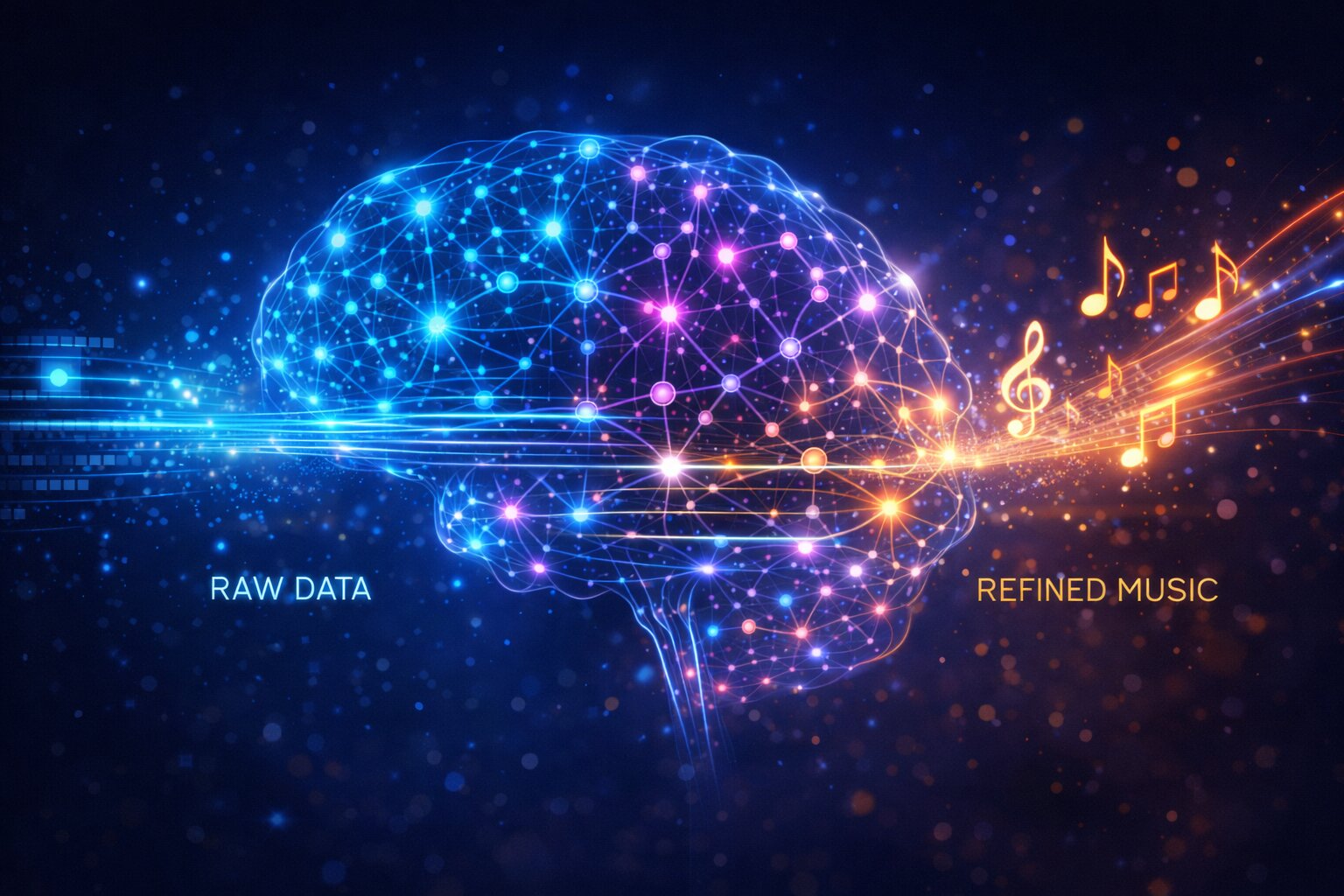 Visualisasi arsitektur Audio-Transformer dan Latent Space pada engine Google Lyria 3