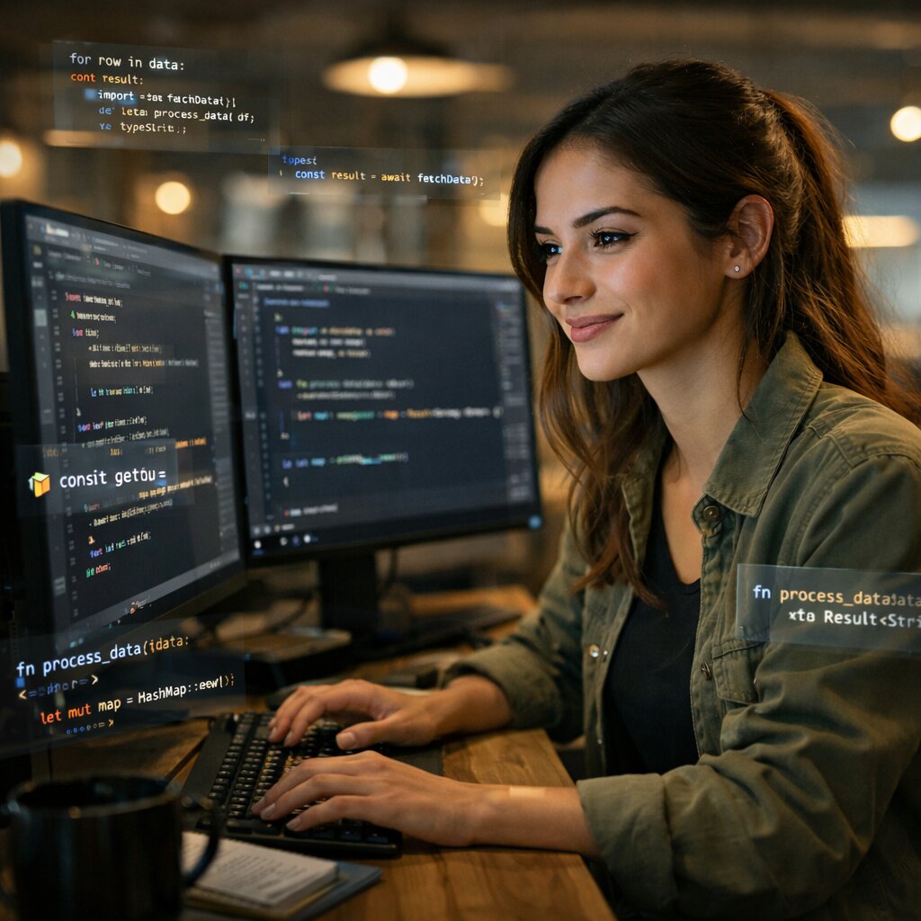 Software engineer reviewing best programming languages to learn in 2026 at a modern workstation