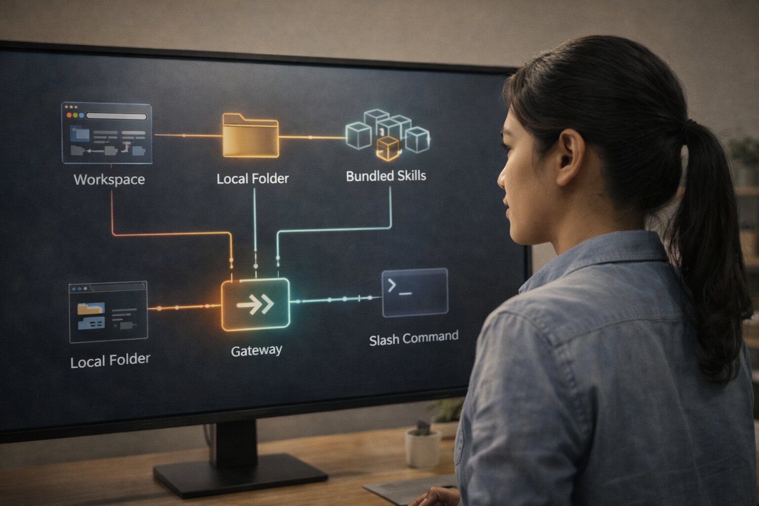 Arsitektur pemuatan dan prioritas skill OpenClaw dari beberapa lokasi.