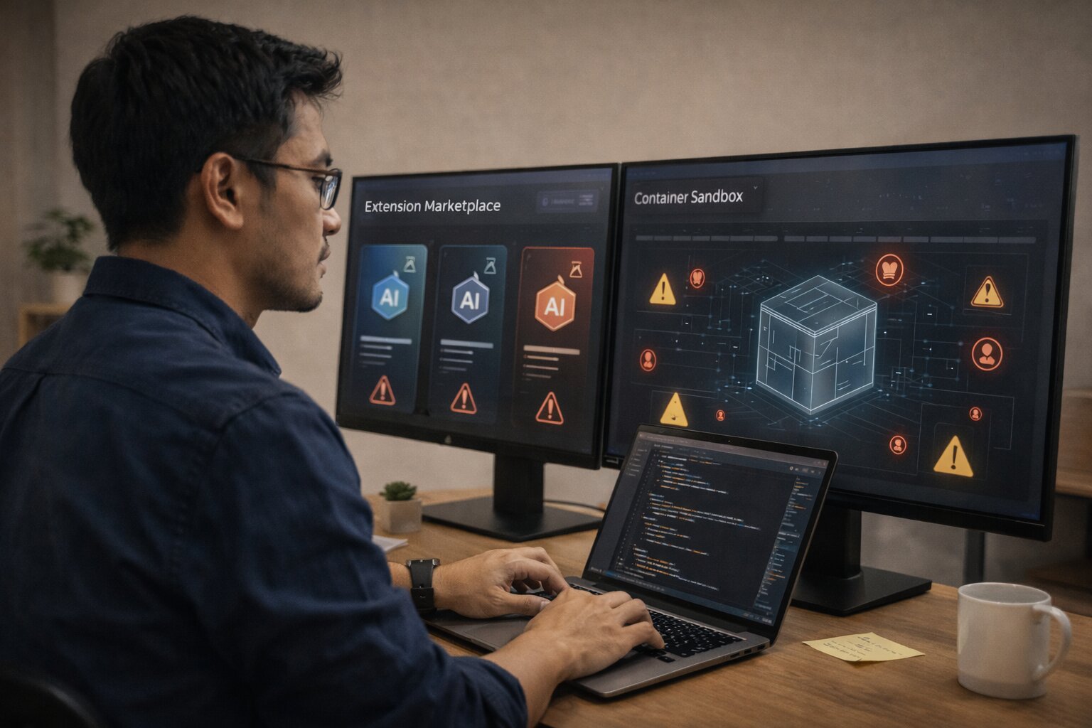 Ilustrasi audit keamanan skill OpenClaw dan sandboxing.