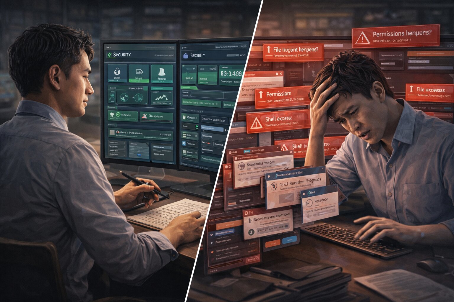 Ilustrasi manusia membandingkan pengguna yang cocok dan belum siap memakai OpenClaw